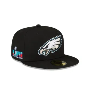 Black Philadelphia Eagles Super Bowl LVII Side Patch New Era 9FIFTY Snapback