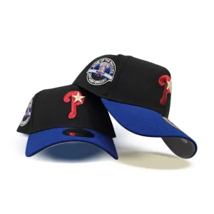 Black Philadelphia Phillies Royal Blue Curved Brim Gray Bottom 20th Anniversary Home of The Phillies Side Patch New Era 9Forty A-Frame Snapback