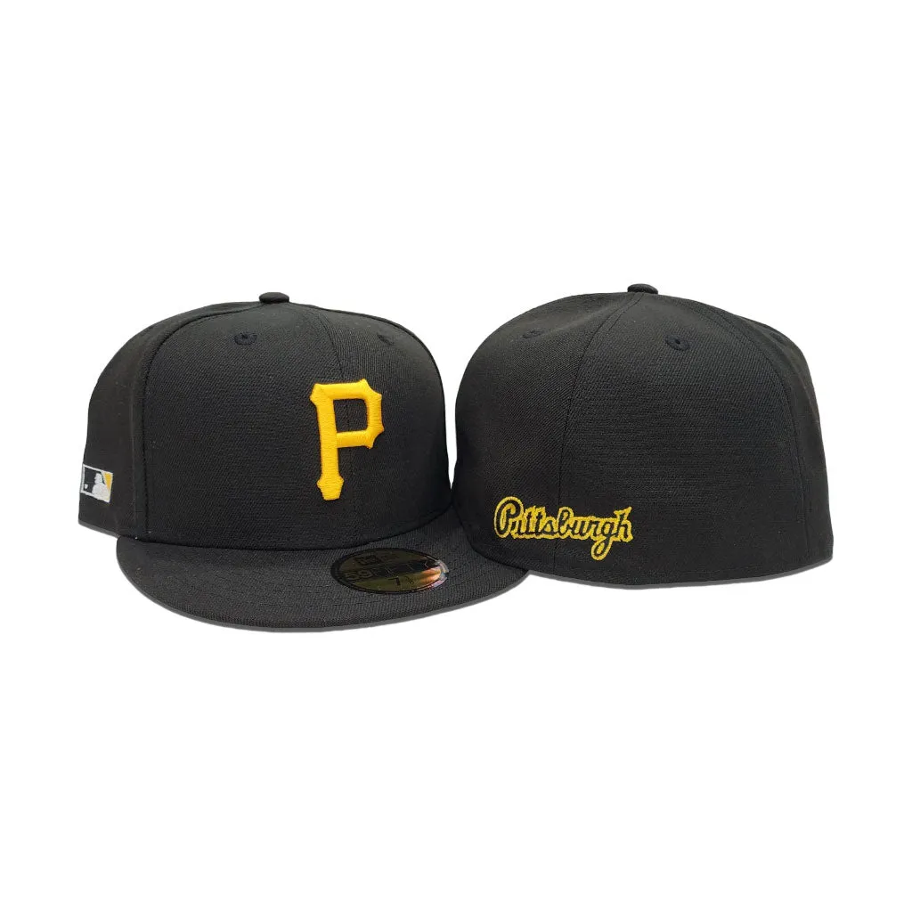 Black Pittsburgh Pirates Gray Bottom MLB Batterman Side Patch New Era 59Fifty Fitted
