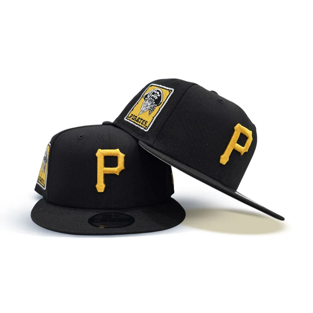 Black Pittsburgh Pirates Gray Bottom Pirates Side Patch New Era 9Fifty Snapback