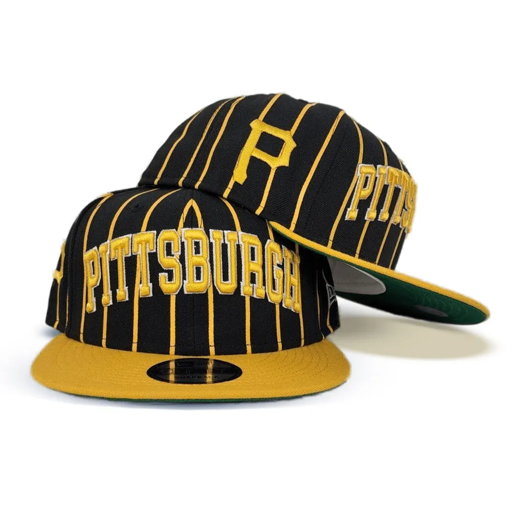 Black Pittsburgh Pirates Pinstripe Green Bottom New Era 9Fifty Snapback