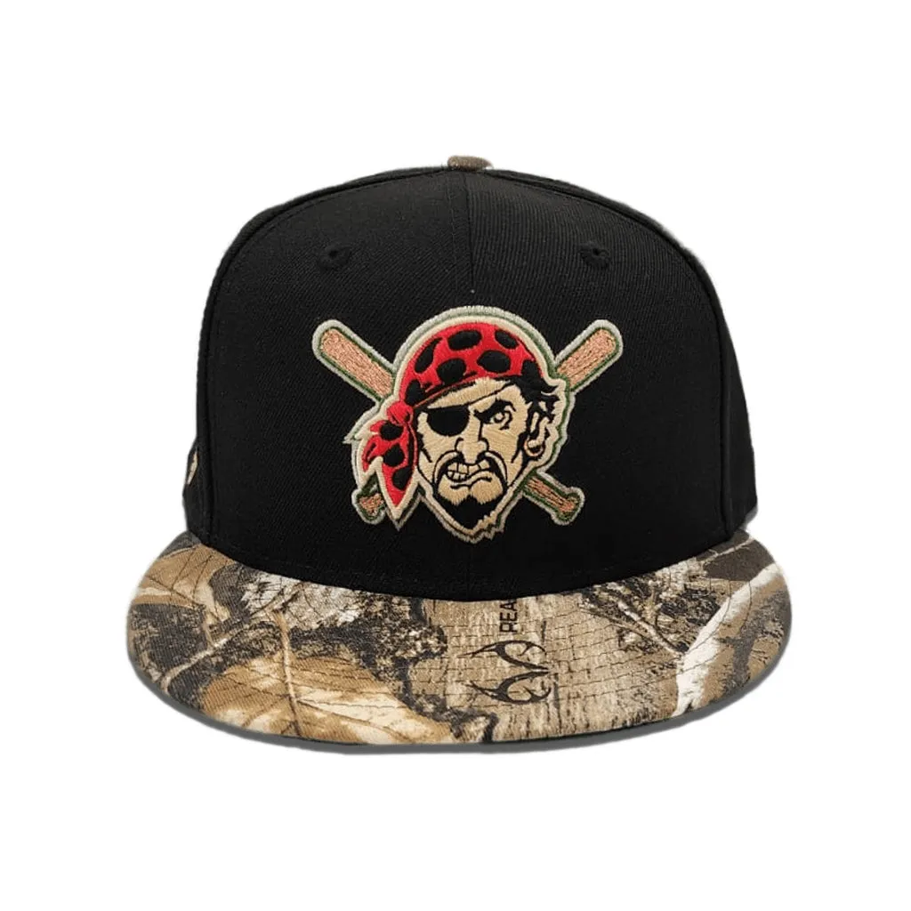 Black Pittsburgh Pirates Real Tree Visor Green Bottom 1994 All Star Game Side Patch New Era 59Fifty Fitted