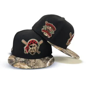 Black Pittsburgh Pirates Real Tree Visor Green Bottom 1994 All Star Game Side Patch New Era 59Fifty Fitted