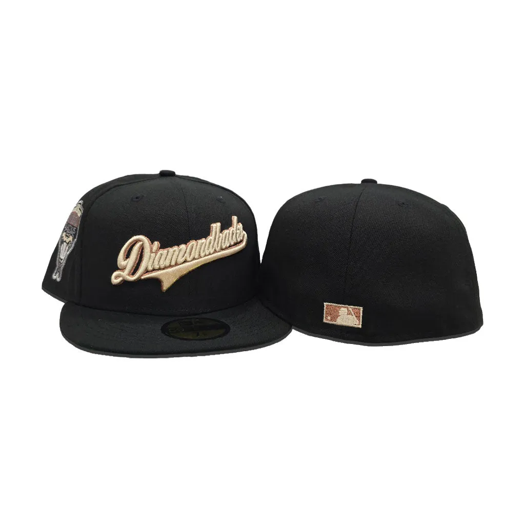 Black Script Arizona Diamondbacks Green Bottom 1998 Inaugural Season Side Patch New Era 59Fifty Fitted