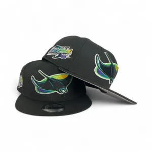 Black Tampa Bay Rays Gray Bottom 1998 Inaugural Season Side Patch New Era 9Fifty Snapback