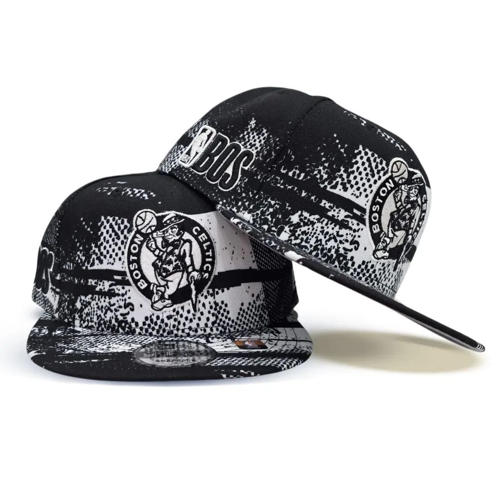 Black Tip Off Charlottes Hornets Gray Bottom NBA CHA Side Patch New Era 9Fifty Snapback