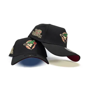 Black Toronto Blue Jays Curved Brim Red Bottom 10th Season Side Patch New Era 9Forty A-Frame Snapback