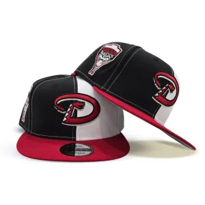 Black White Split Arizona Diamondbacks Red Visor Gray Bottom 1998 Inaugural Season Side Patch New Era 9Fifty Snapback