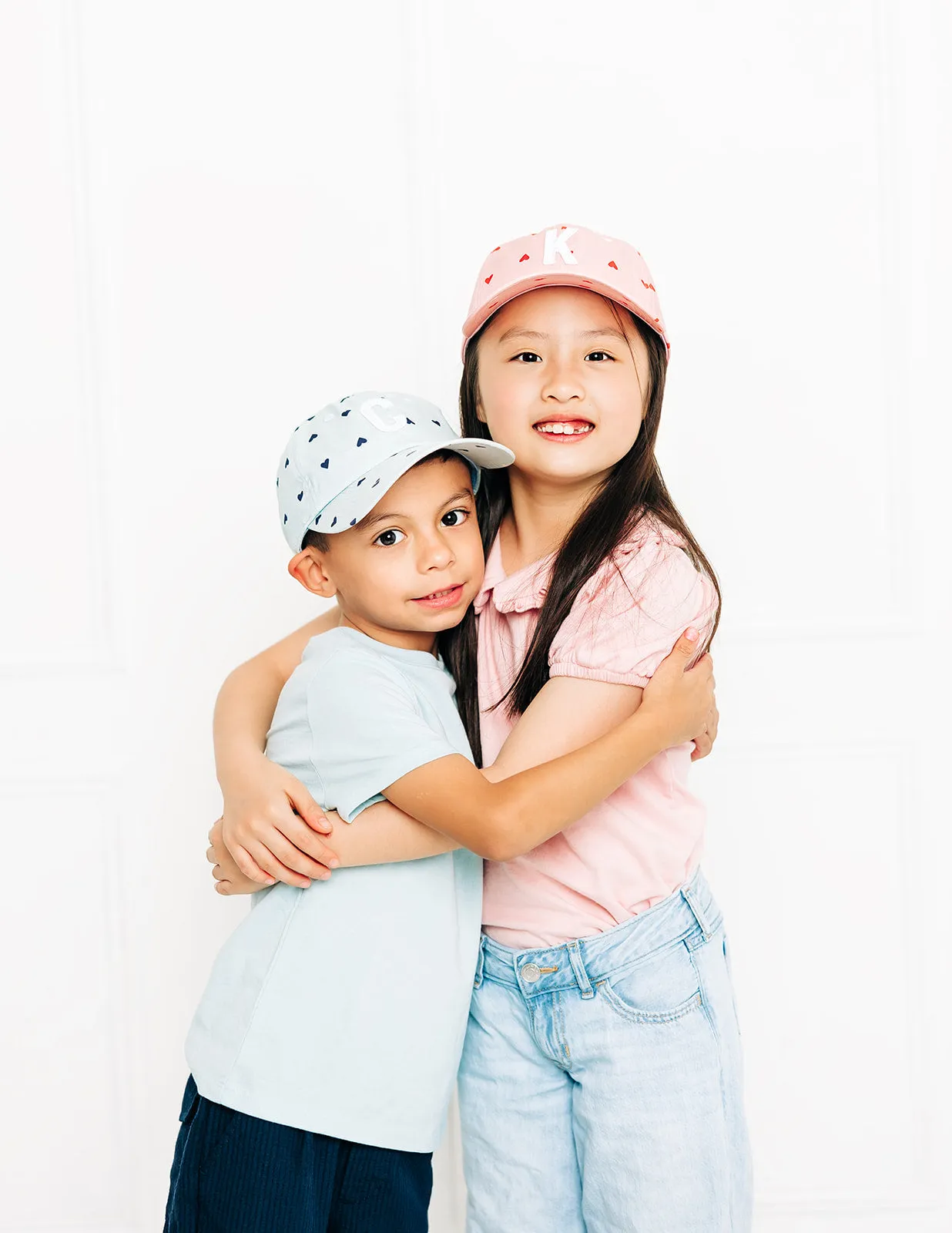 Blue Hearts Letter Baseball Hat