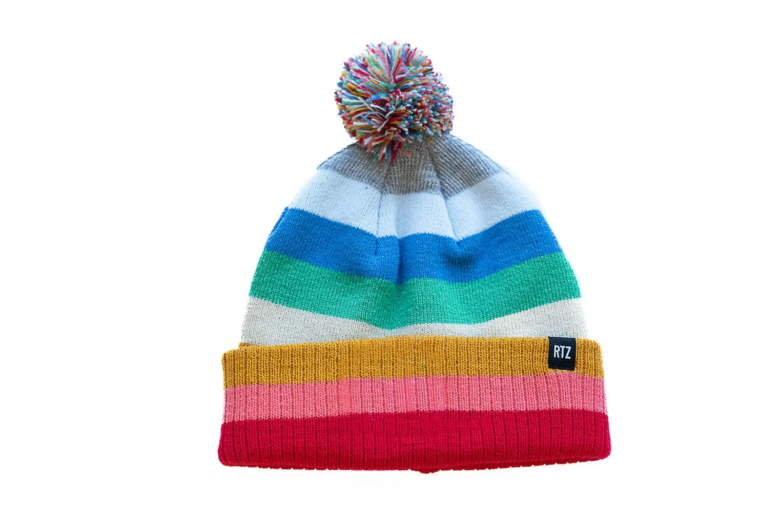 Bright Stripe Pom Pom Hat