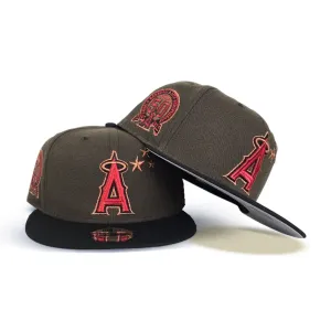 Brown 3 Stars Los Angeles Angels Black Visor Gray Bottom 50th Anniversary Side Patch New Era 9Fifty Snapback