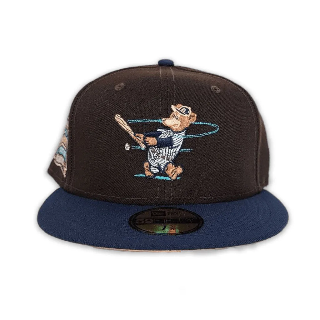 Brown Denver Bears Navy Blue Visor Peach Bottom Hometown Collection Side Patch New Era 59Fifty Fitted
