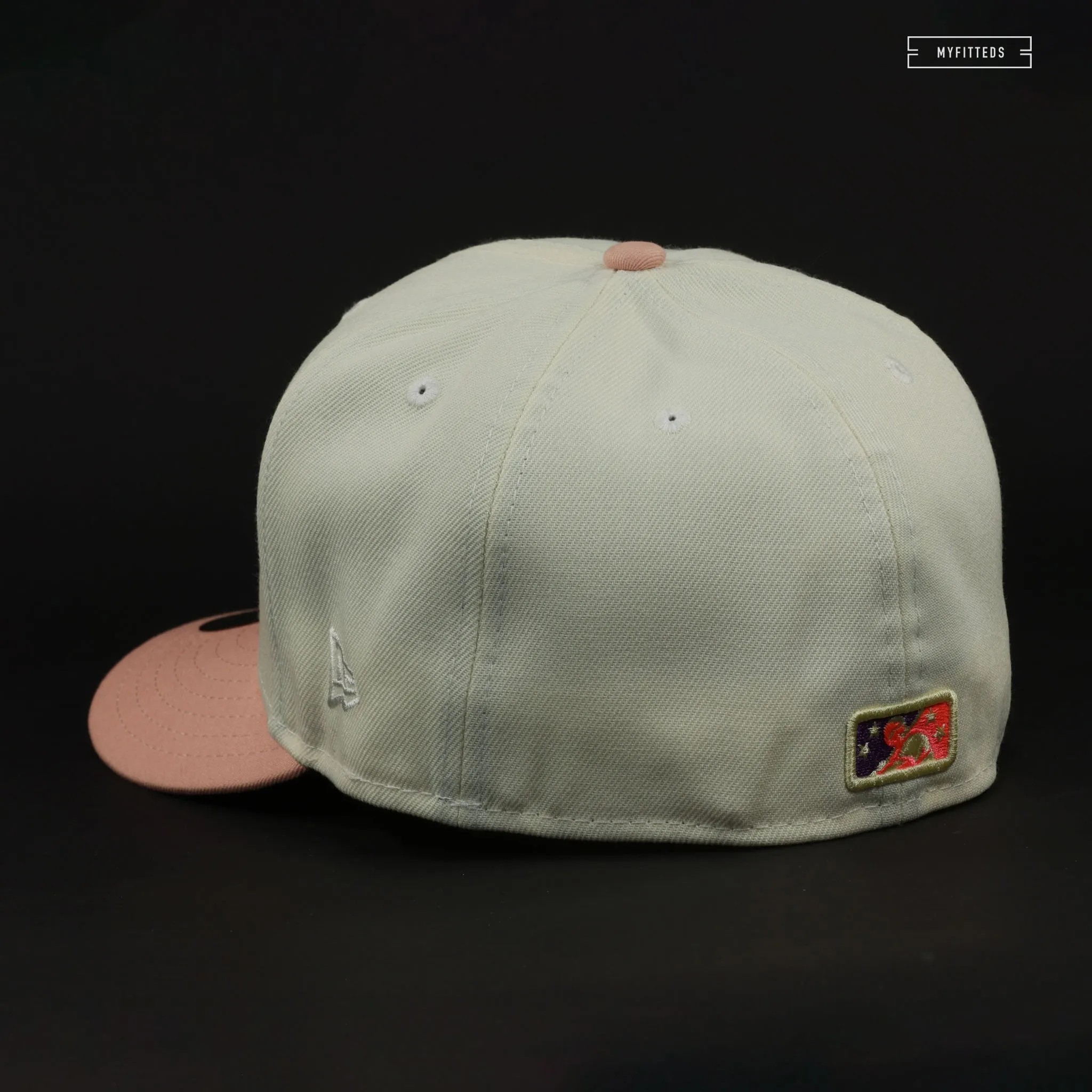 BUFFALO BISONS RICK AND MORTY WUBBA LUBBA DUB DUB OFF WHITE / BLUSH NEW ERA FITTED CAP