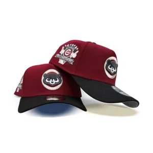 Burgundy Chicago Cubs Black Curved Brim Gray Bottom 1990 All Star Game New Era A-Frame 9Forty Snapback