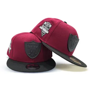 Burgundy Las Vegas Raiders Black Visor Gray Bottom 2020 Inaugural Season New Era Metal Badge 9Fifty Snapback
