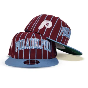 Burgundy Philadelphia Phillies Pinstripe Green Bottom New Era 9Fifty Snapback