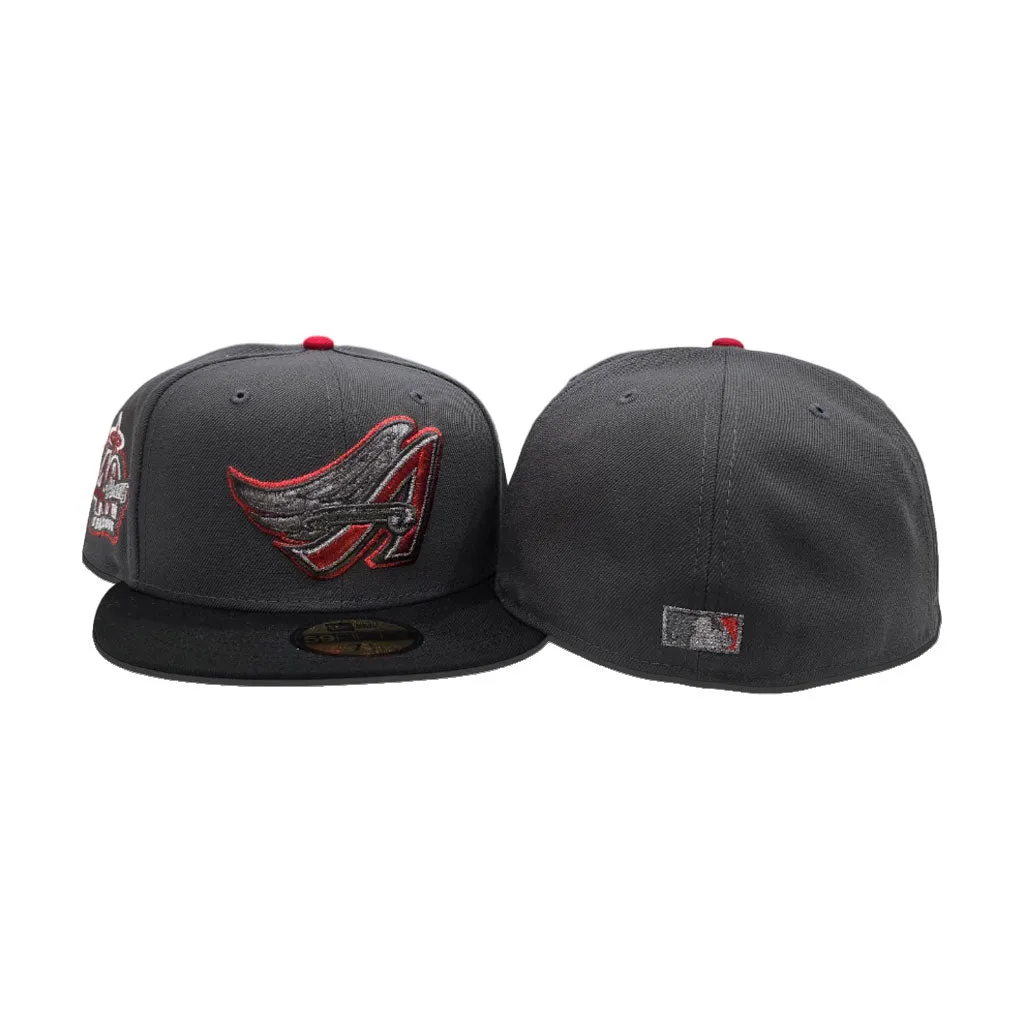 Dark Gray Los Angeles Angels Black Visor Gray Bottom 40th Season Side Patch New Era 59Fifty Fitted