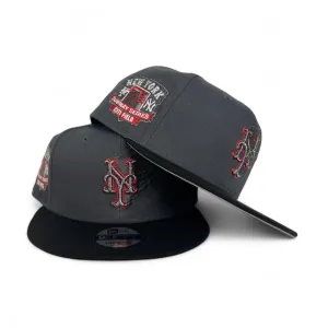 Dark Gray New York Mets Paint Splatter Logo Black Visor Gray Bottom 2000 Subway Series Turnstile Citi Field Side Patch New Era 9Fifty Snapback