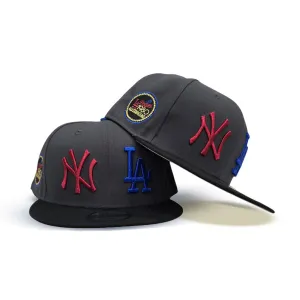 Dark Gray New York Yankees x Los Angels Dodgers Black Visor Gray Bottom 1980 All Star Game Side Patch New Era 9Fifty Snapback