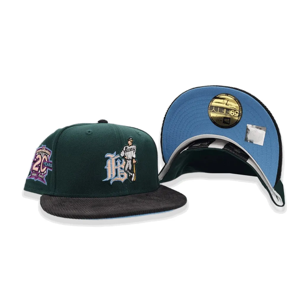 Dark Green Birmingham Barons Black Corduroy Visor Icy Blue Bottom 20 Years Side Patch New Era 59Fifty Fitted