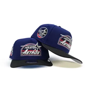 Dark Royal Blue Houston Astros Black Curved Brim White Bottom 35 Great Years Side Patch New Era 9Fifty A-Frame Snapback