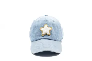 Denim  Glitter Gold Terry Star Hat