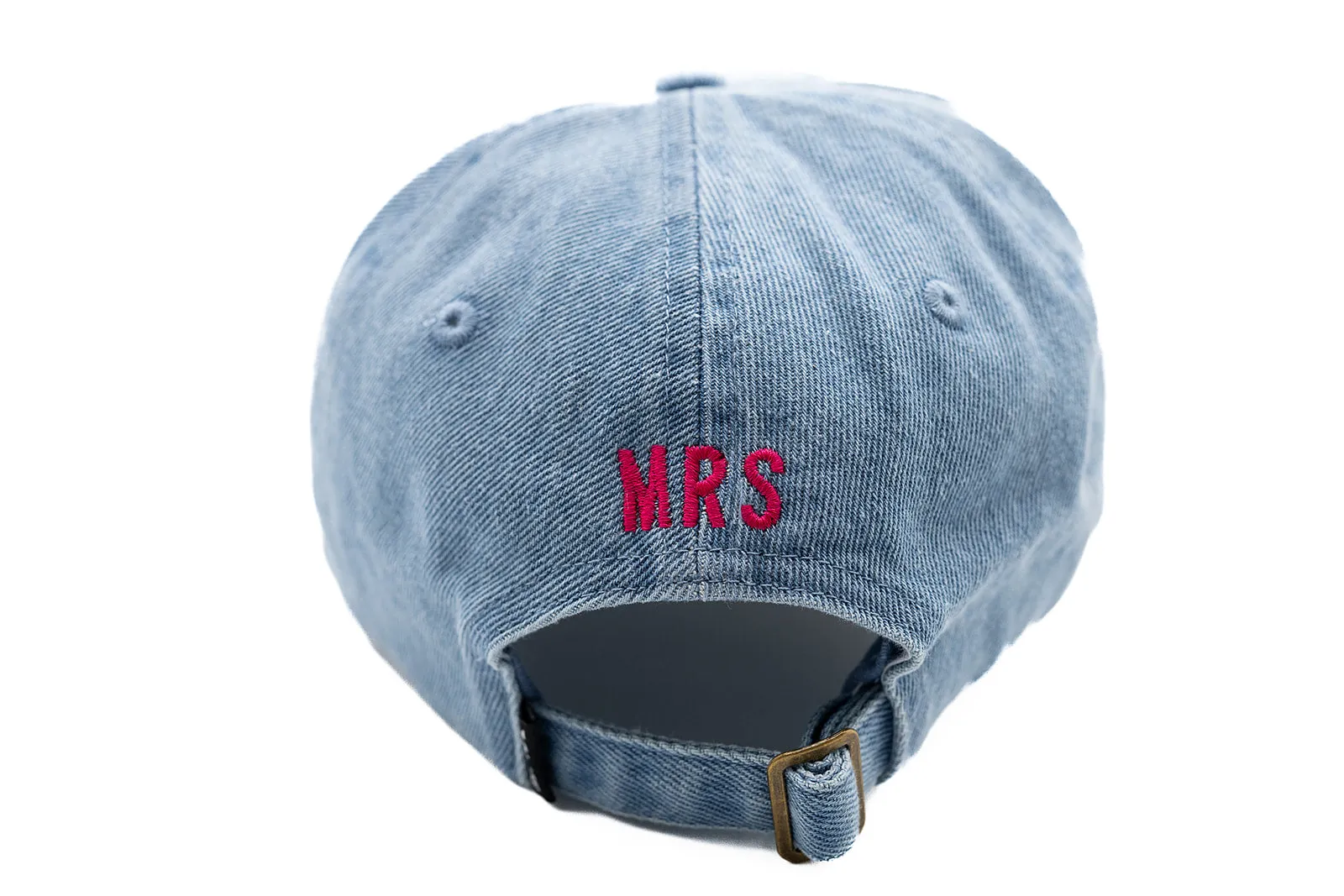 Denim Hat   White Terry Letter