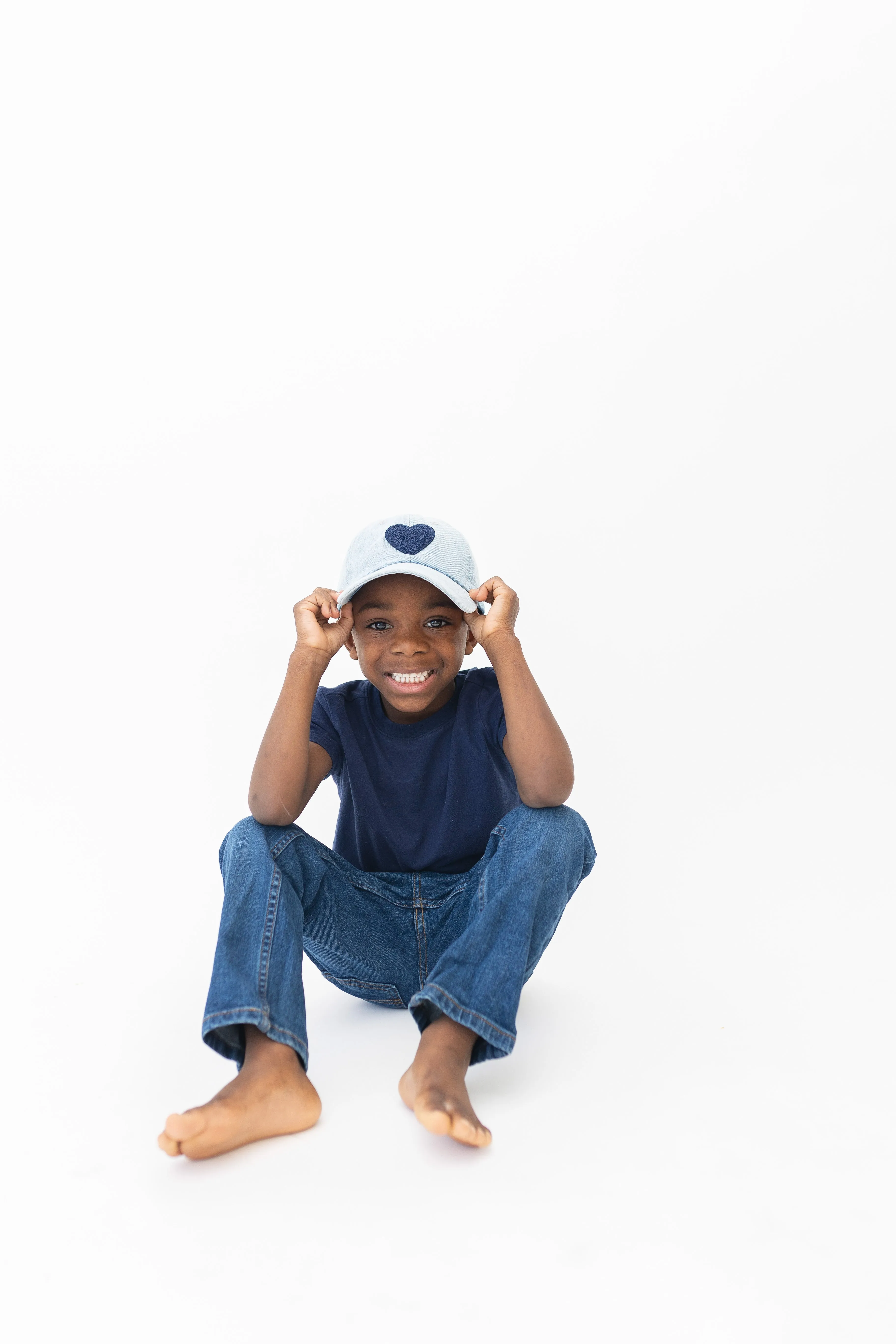 Denim Terry Heart Hat