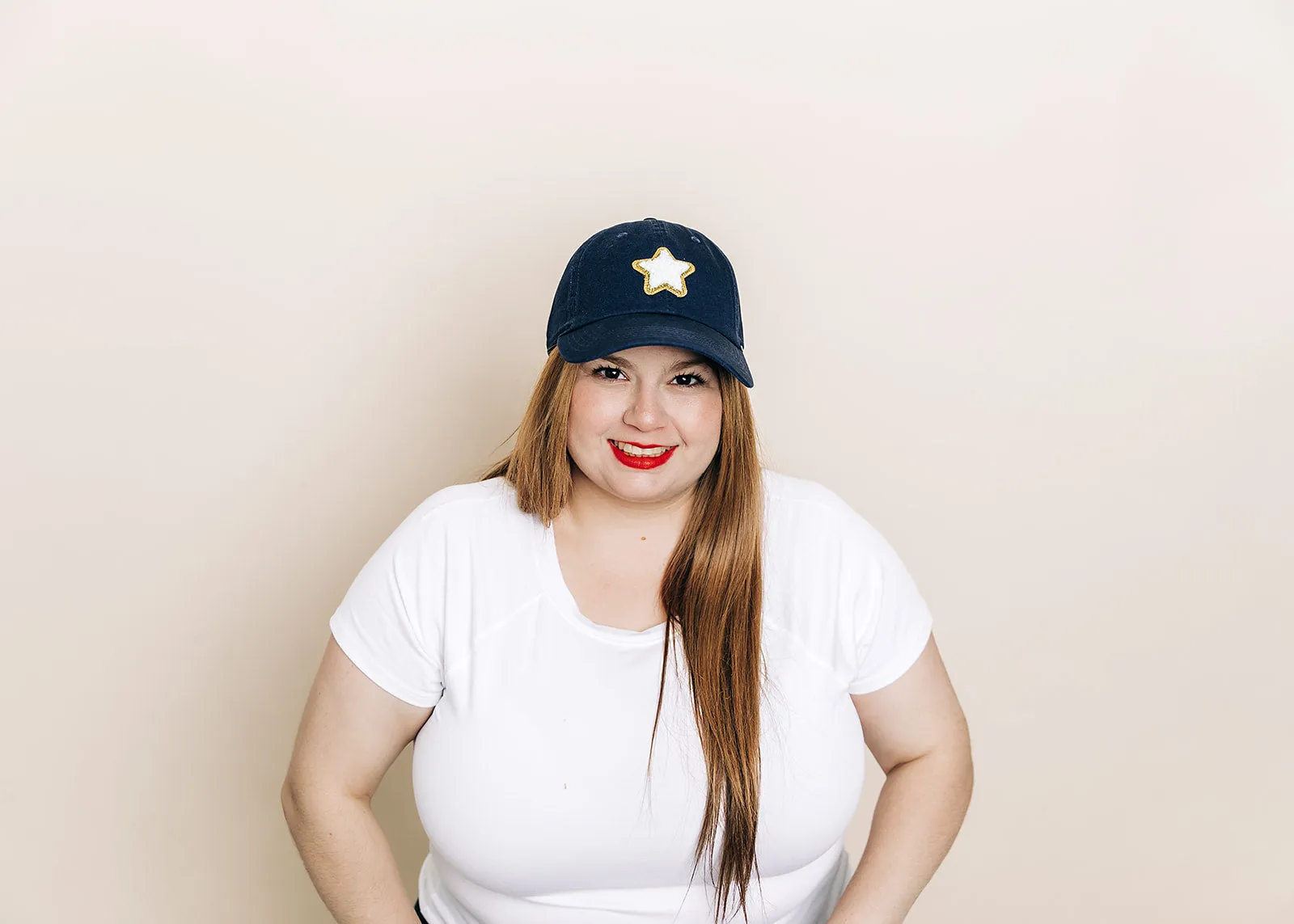 Dusty Blue Glitter Gold Terry Star Hat