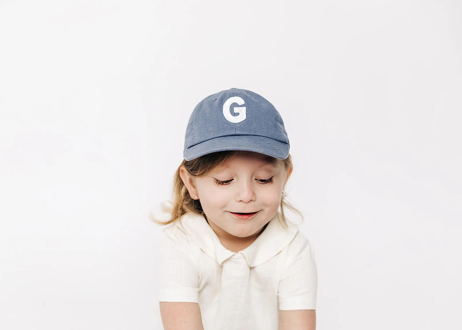 Dusty Blue Letter Baseball Hat