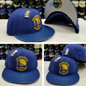 Exclusive New Era NBA 59Fifty Warriors 4X Pin trophy Championship fitted Hat Cap