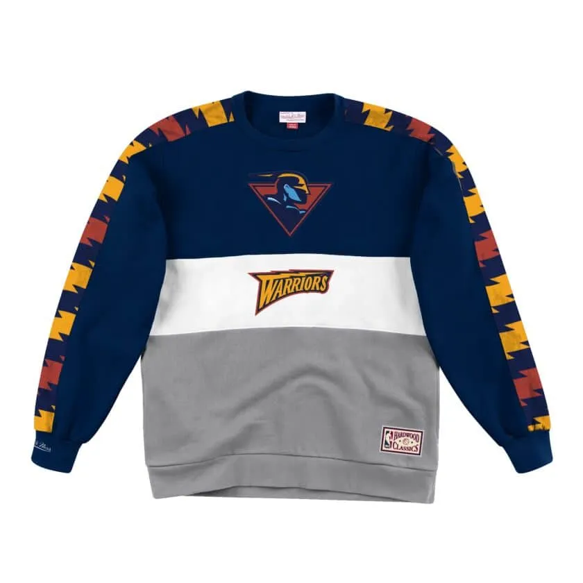 Golden State Warriors Mitchell & Ness Scorer Fleece Crew Sweatshirt