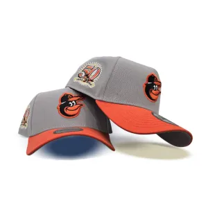 Gray Baltimore Orioles Orange Curved Brim Gray Bottom 50th Anniversary Side Patch New Era A-Frame 9Forty Snapback