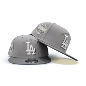 Gray Five Stars Los Angeles Dodgers Storm Gray Visor Gray Bottom 40th Anniversary Side Patch New Era 9Fifty Snapback