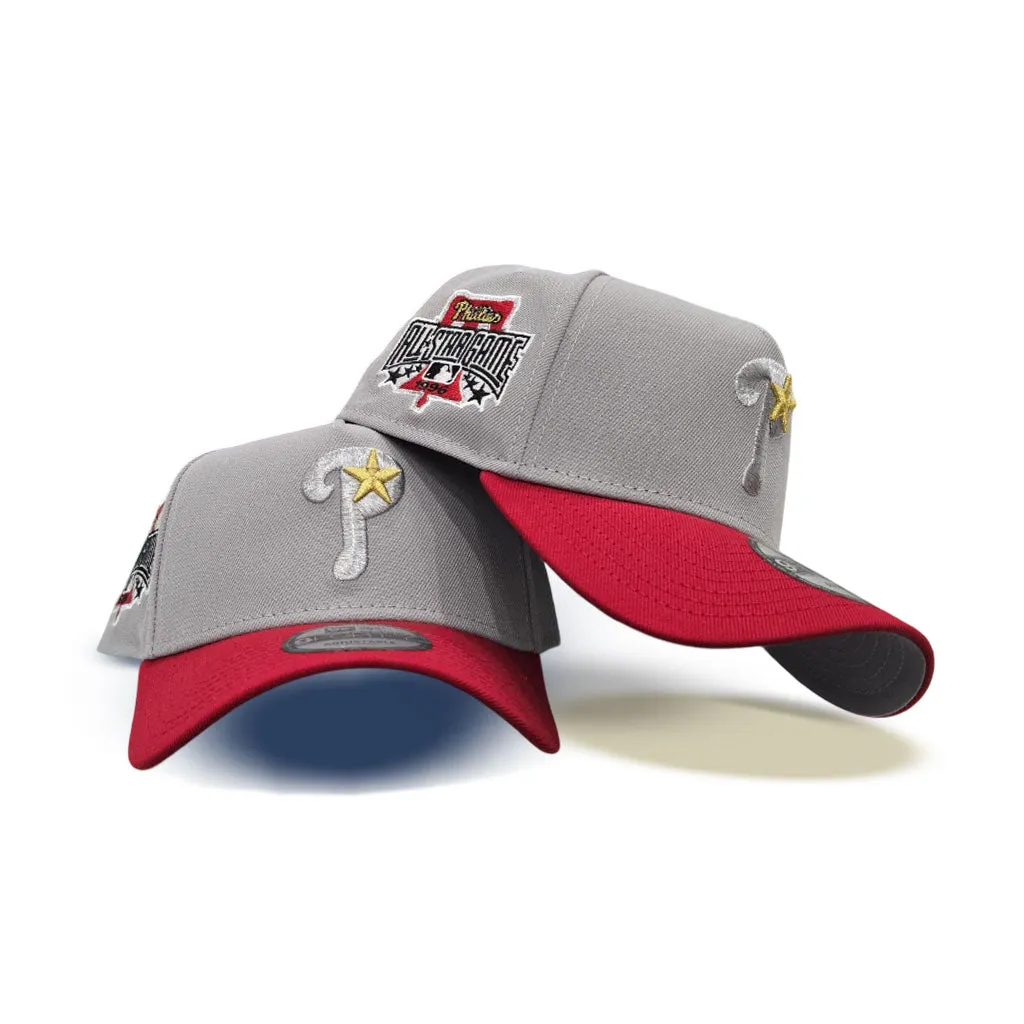 Gray Philadelphia Phillies Red Curved Brim Gray Bottom 1996 All Star Game Side Patch New Era A-Frame 9Forty Snapback