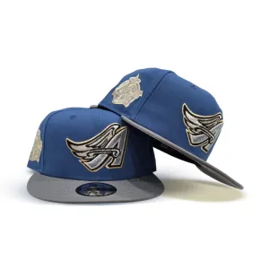 Indigo Blue Anaheim Angels Dark Gray Visor 40th Anniversary Gray Bottom 9Fifty New Era Snapback