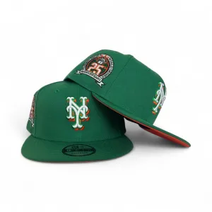 Kelly Green New York Mets Orange Bottom 2000 Subway Series 25th Anniversary Side Patch New Era 9Fifty Snapback