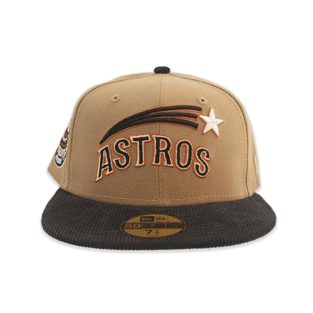 Khaki Houston Astros Black Corduroy Visor Gray Bottom 1968 All Star Game Side Patch New Era 59Fifty Fitted
