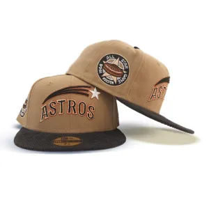 Khaki Houston Astros Black Corduroy Visor Gray Bottom 1968 All Star Game Side Patch New Era 59Fifty Fitted