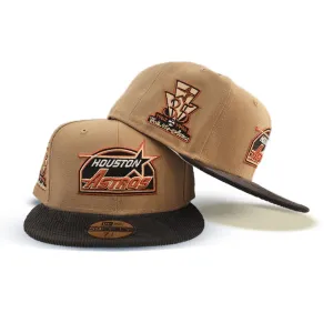 Khaki Houston Astros Black Corduroy Visor Gray Bottom 35th Great Years Side Patch New Era 59Fifty Fitted