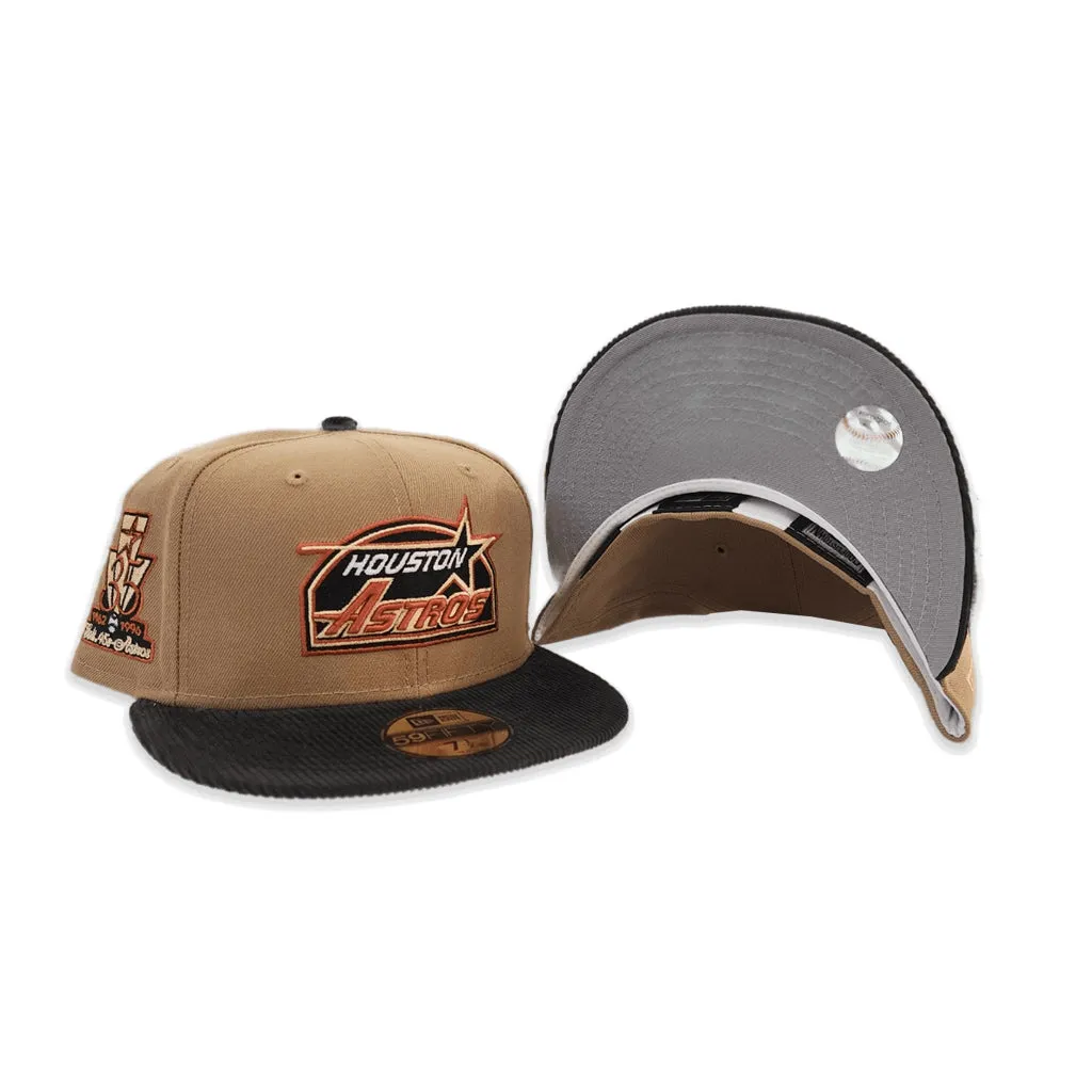 Khaki Houston Astros Black Corduroy Visor Gray Bottom 35th Great Years Side Patch New Era 59Fifty Fitted