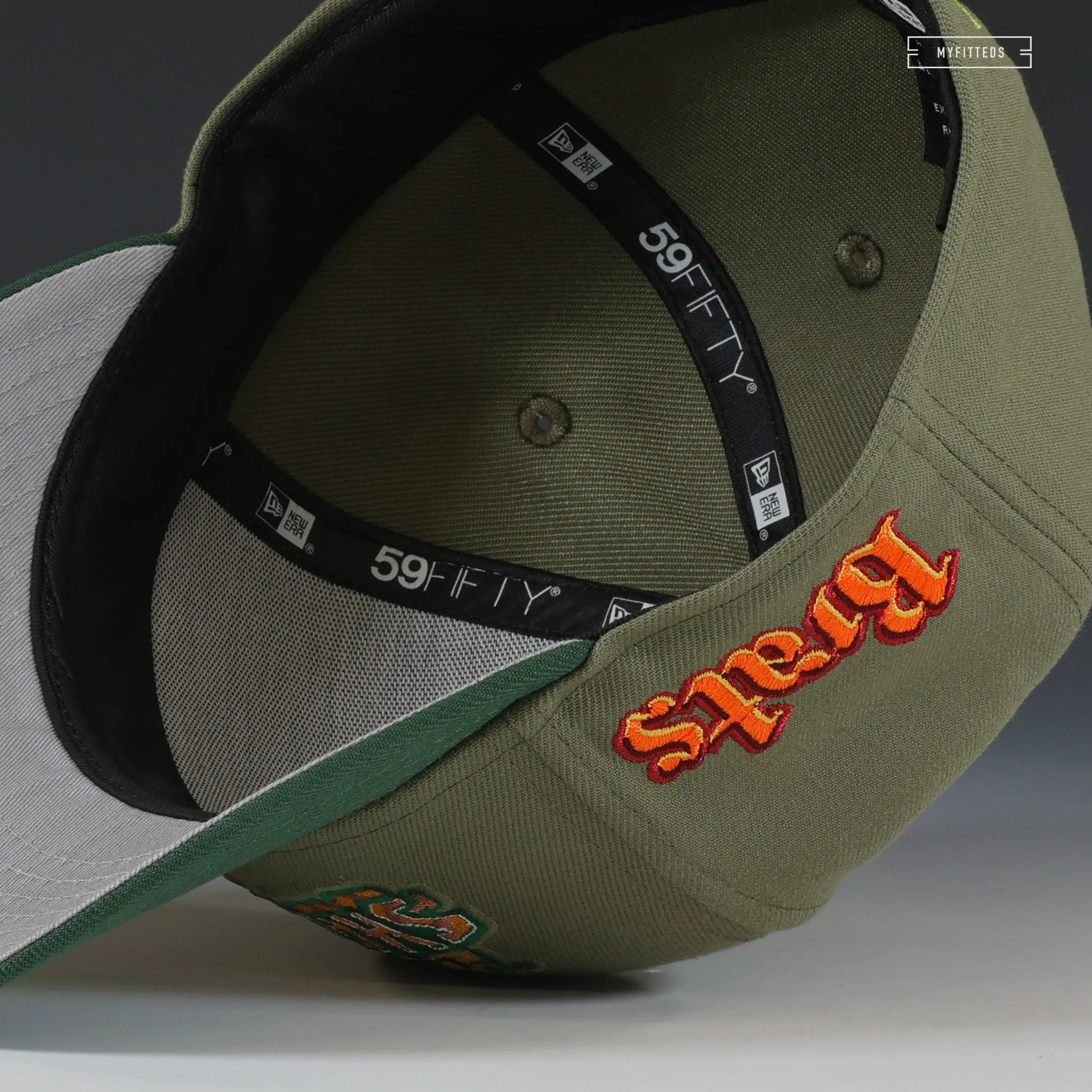 LAKE WINNEBAGO SHANTYMEN BRATS ARMY OLIVE MOUNTAIN GREEN NEW ERA FITTED CAP