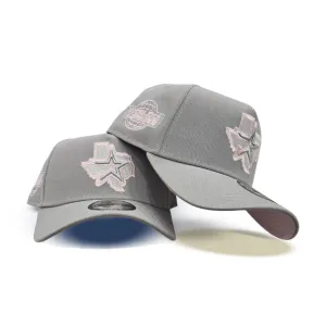 Light Gray Houston Astros Curved Brim Pink Bottom 2005 World Series Side Patch New Era A-Frame 9Forty Snapback