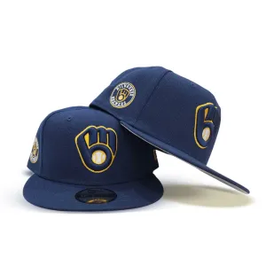 Light Navy Blue Milwaukee Brewers Gray Bottom Brewers Side patch New Era 9Fifty Snapback