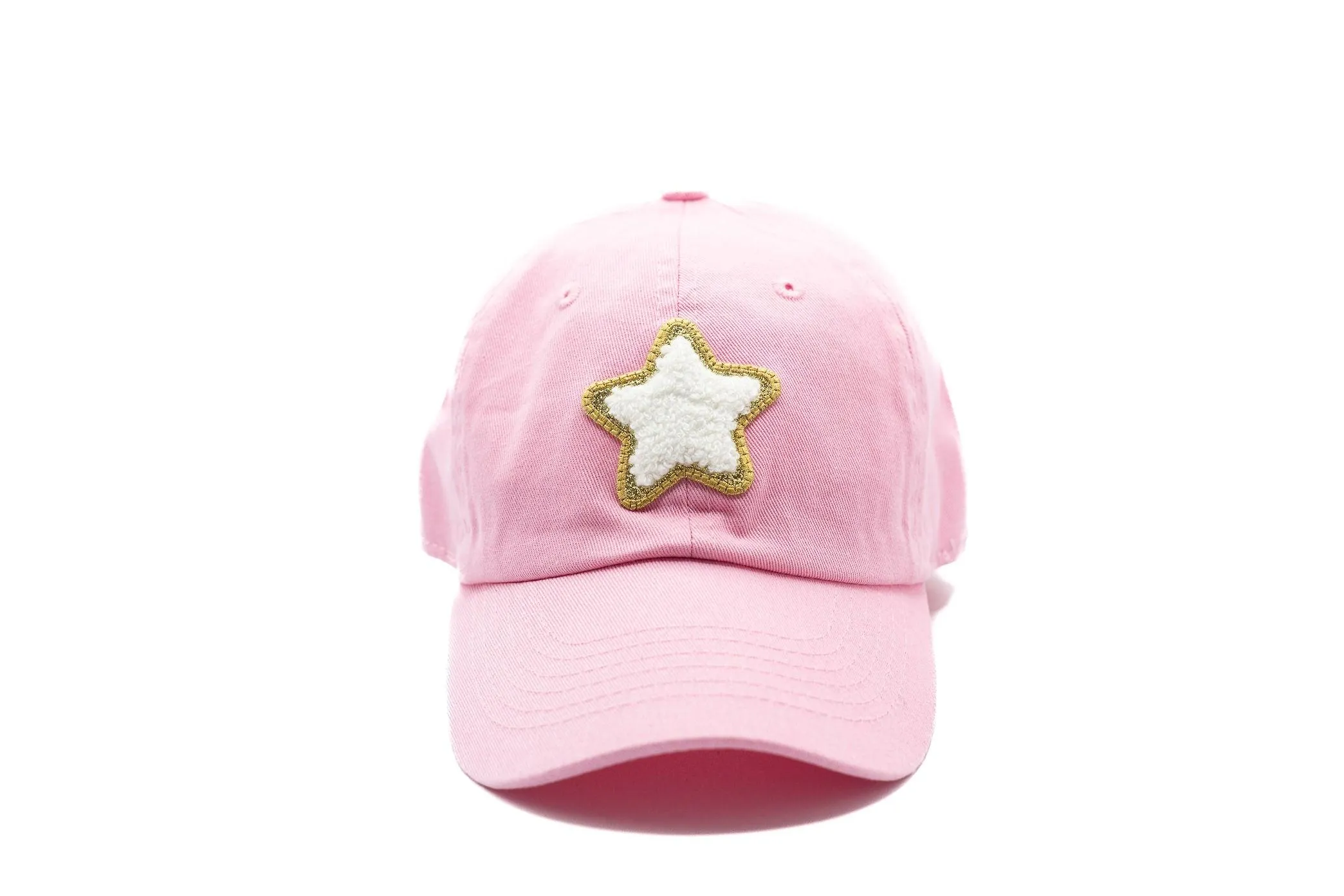 Light Pink Glitter Gold Terry Star Hat