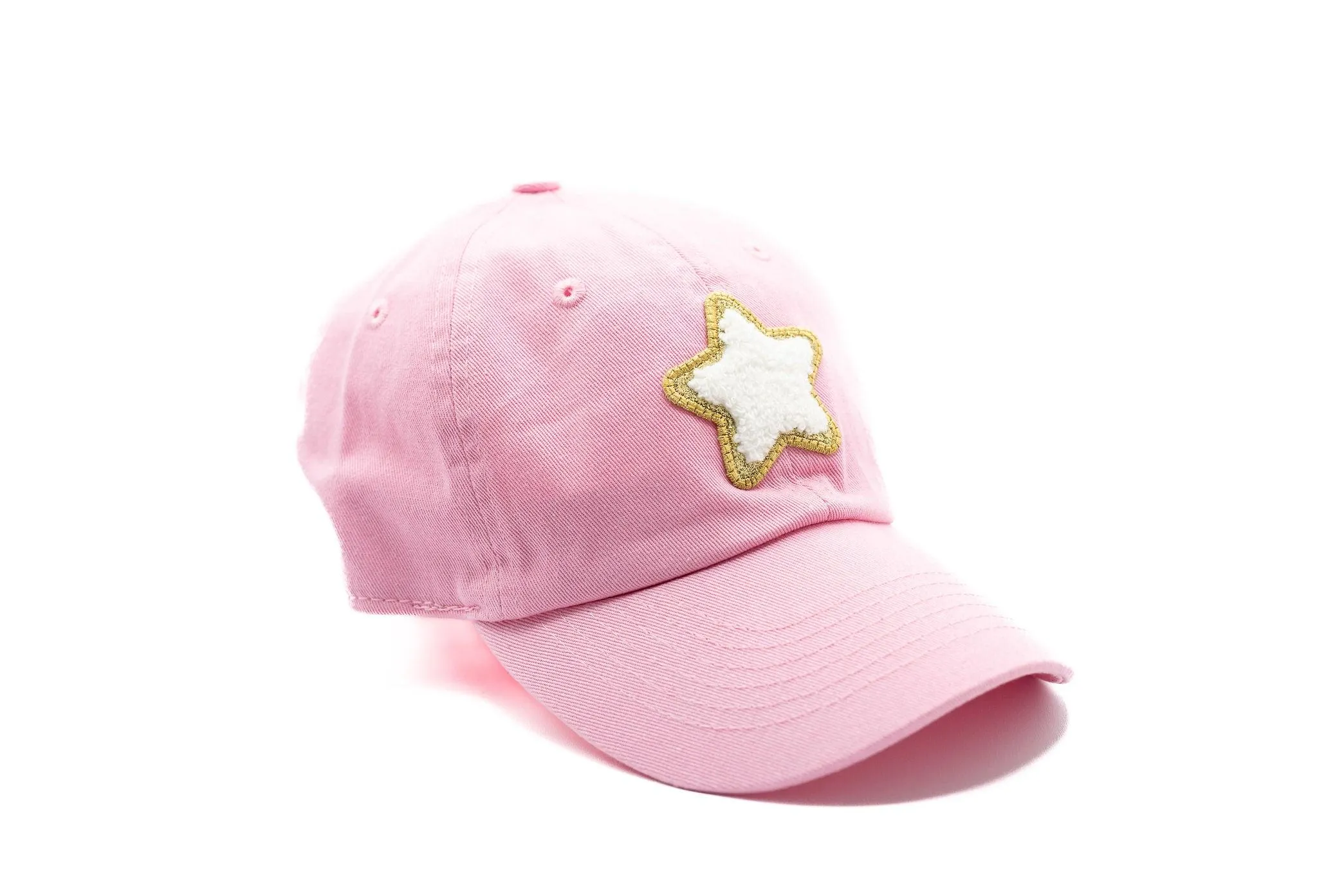 Light Pink Glitter Gold Terry Star Hat