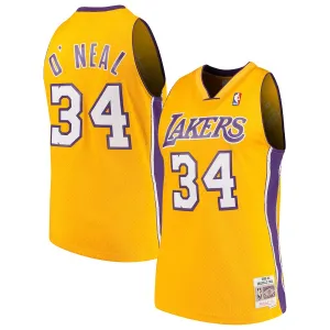 Los Angeles Lakers 1990-00 Shaquille O'Neal Mitchell & Ness Yellow Swingman Jersey