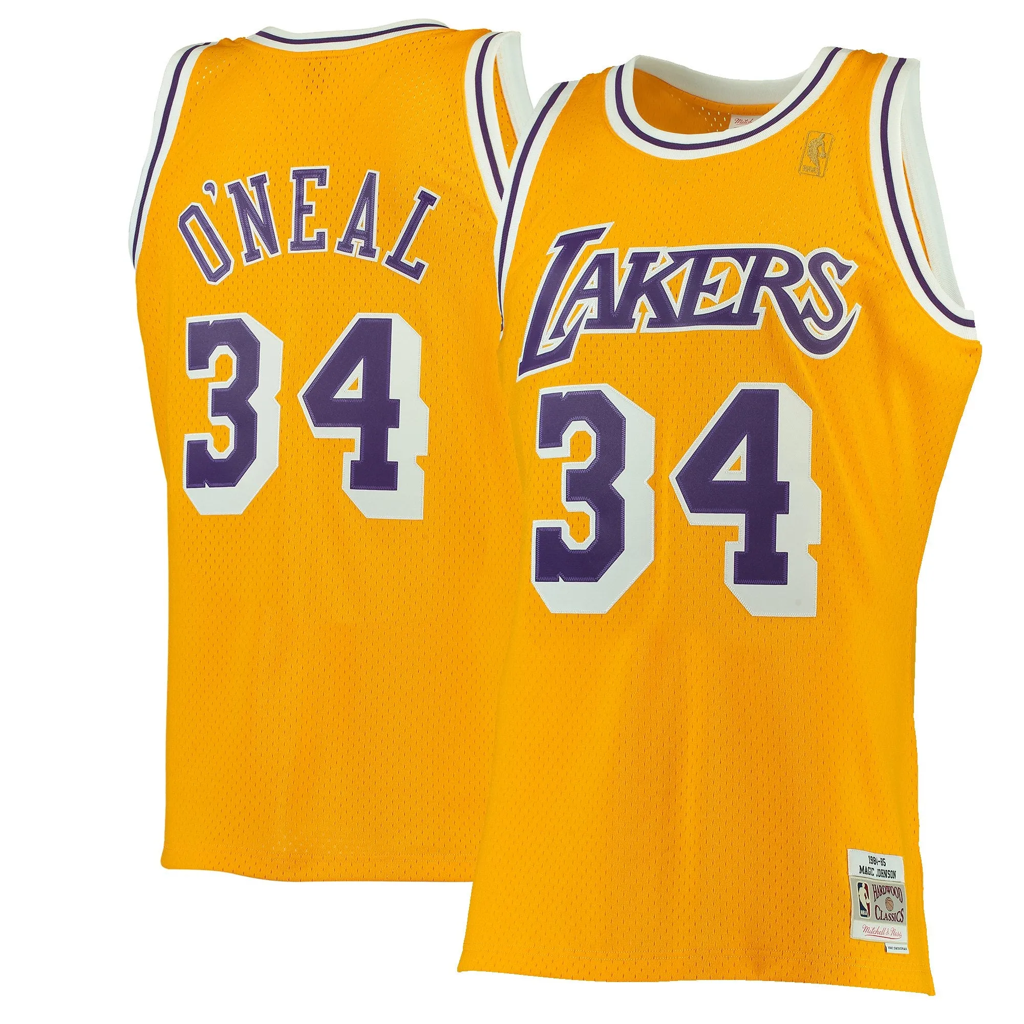 Los Angeles Lakers 1996-97 Shaquille O'Neal Mitchell & Ness Yellow Swingman Jersey