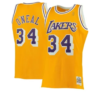 Los Angeles Lakers 1996-97 Shaquille O'Neal Mitchell & Ness Yellow Swingman Jersey