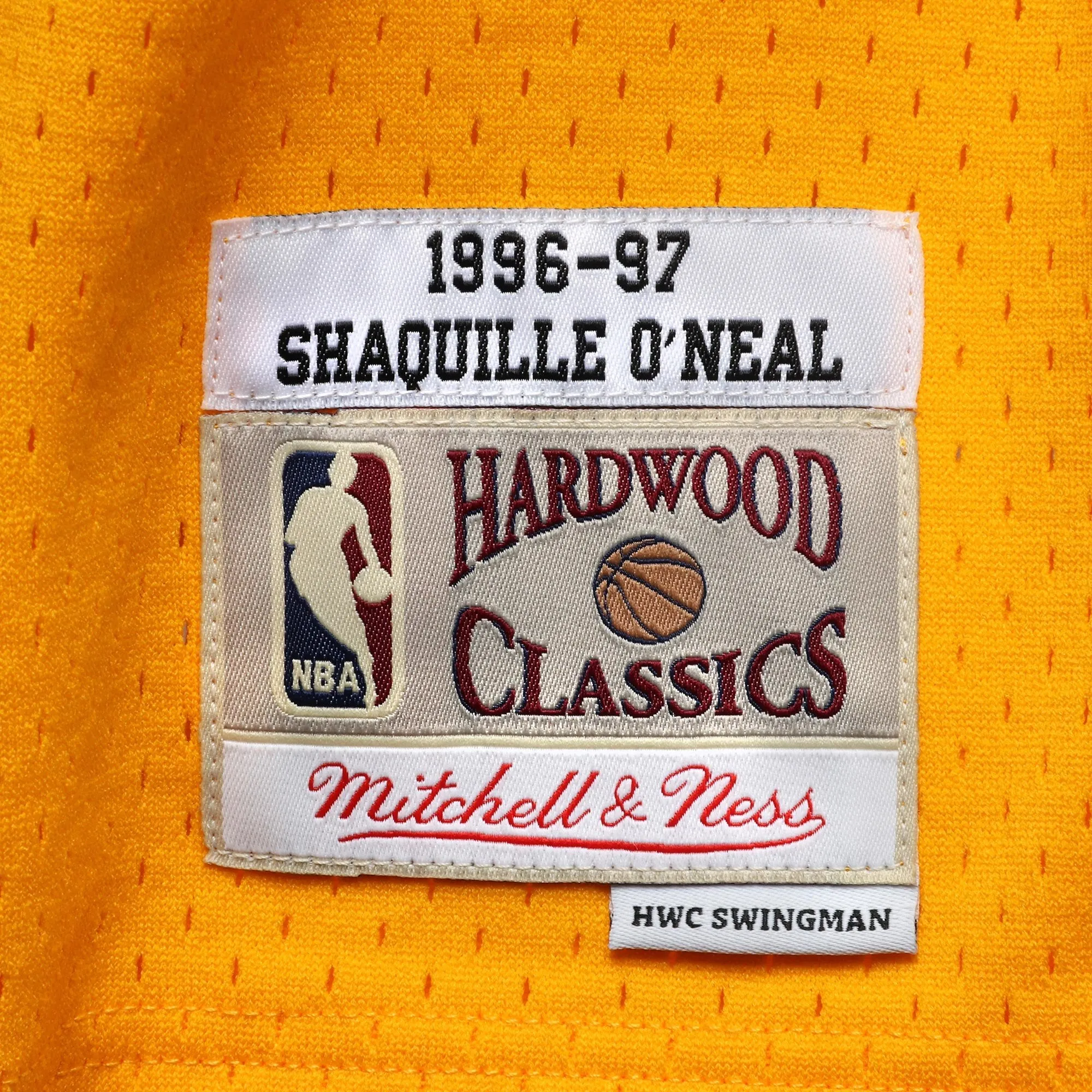Los Angeles Lakers 1996-97 Shaquille O'Neal Mitchell & Ness Yellow Swingman Jersey